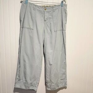 Horny Toad Light Blue Corduroy Cropped Pants Button Fly Womens 10